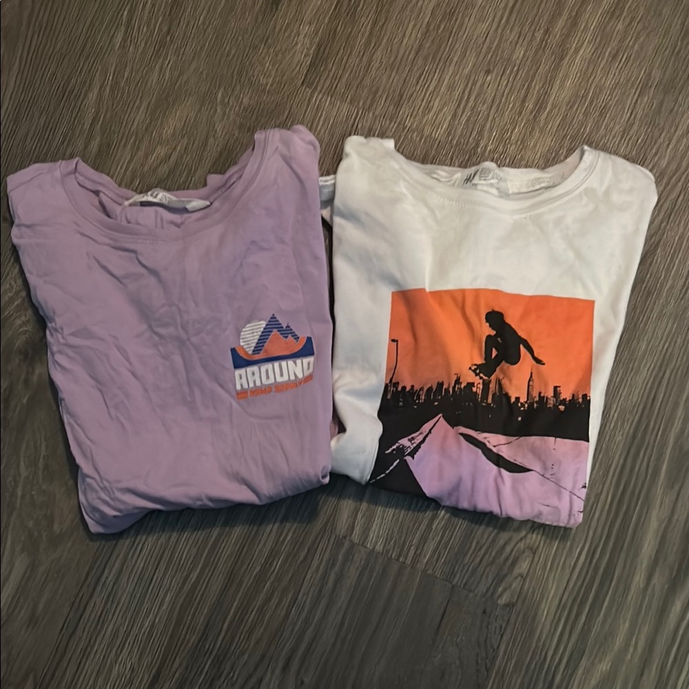 Kids Graphic T-Shirts - Purple and White